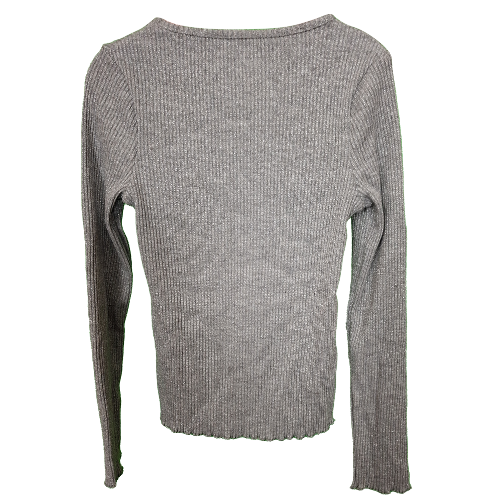 Girl's Ribbed Sparkle/Glitter Long Sleeved Top Age 3/4yrs