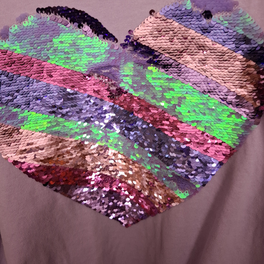 Next Girl's short Sleeved T-Shirt with Sequin Heart Age 9yrs