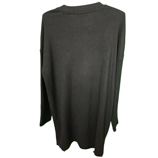 Woman's Longline Knee Length Jumper with Sequined Bow Design