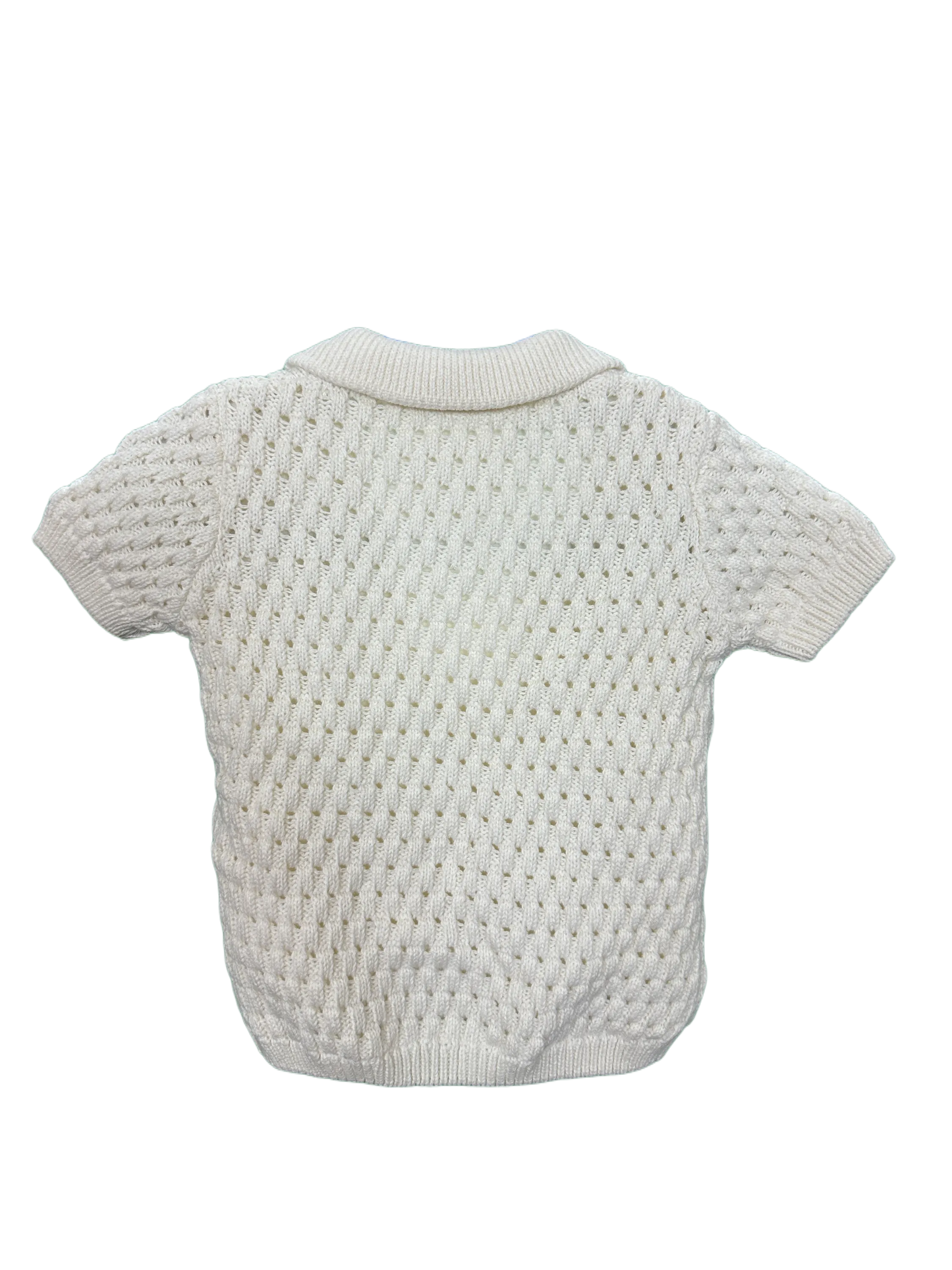 Baby boy's short sleeved fully lined knitted cardigan