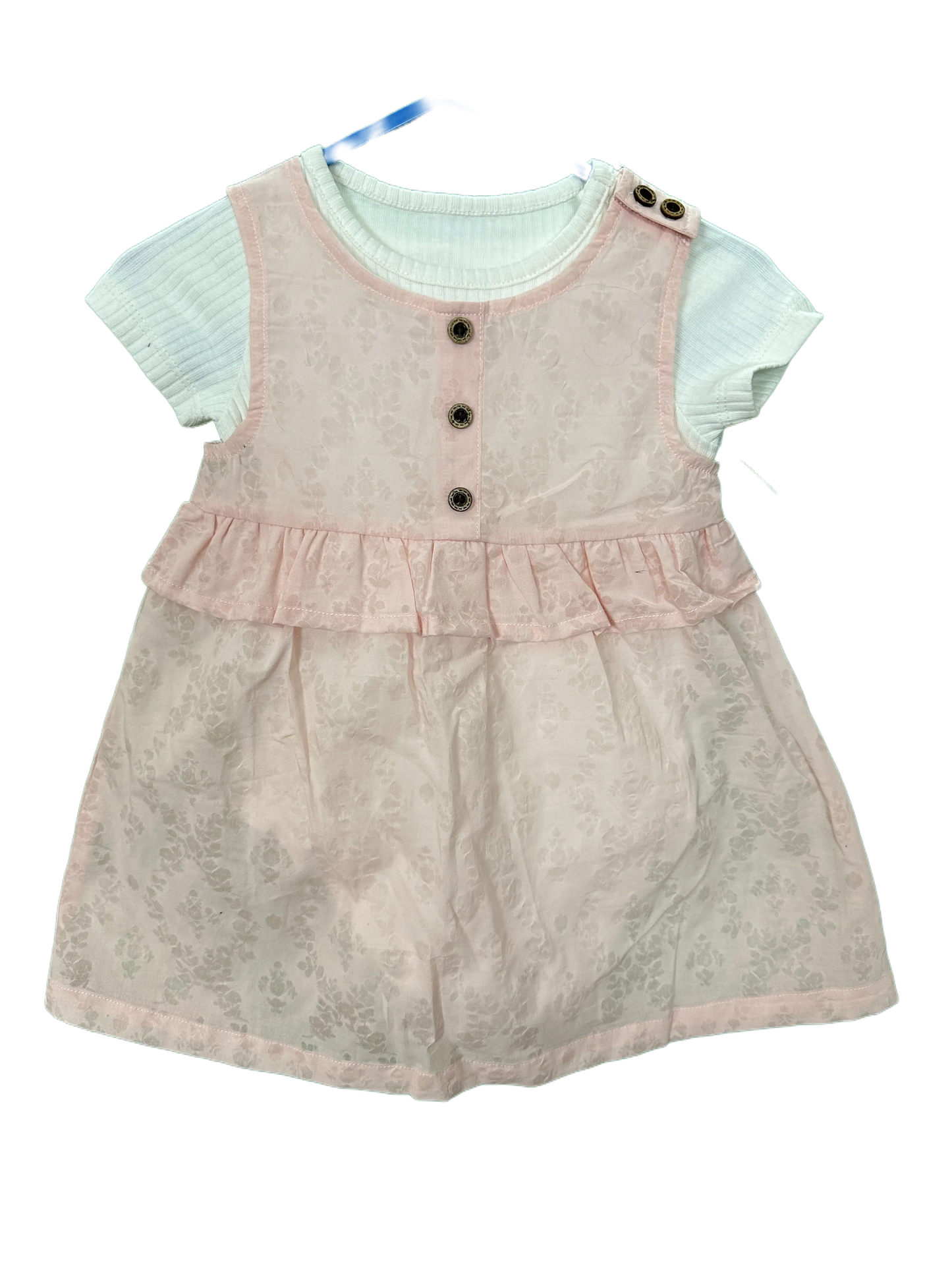 Baby Girls Dress with popper short sleeved vest