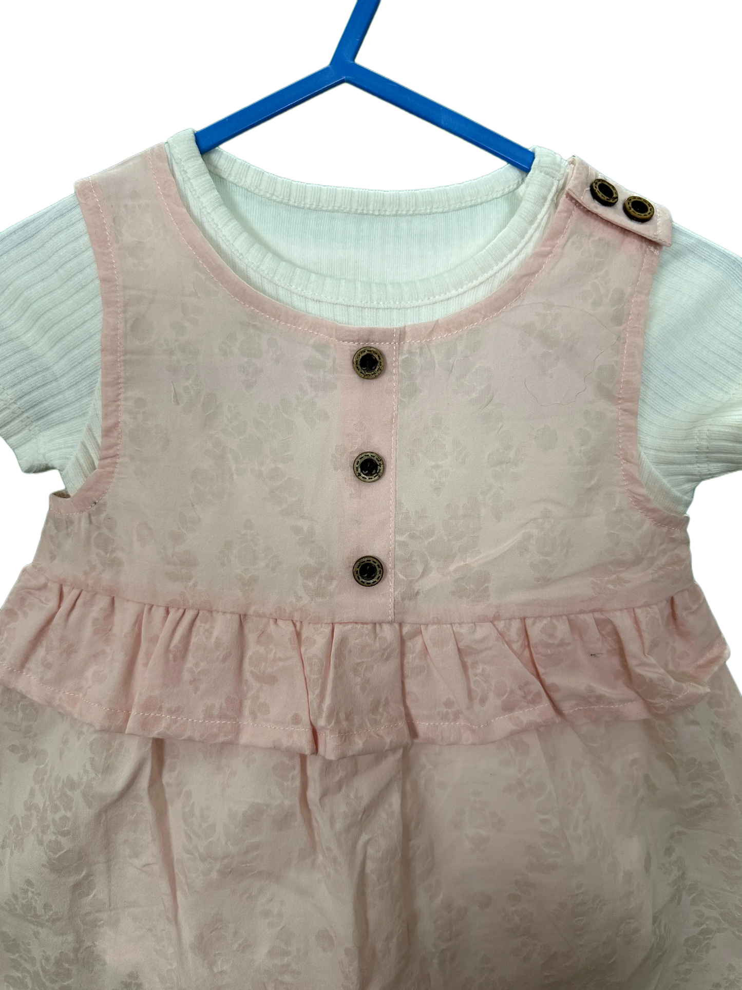 Baby Girls Dress with popper short sleeved vest