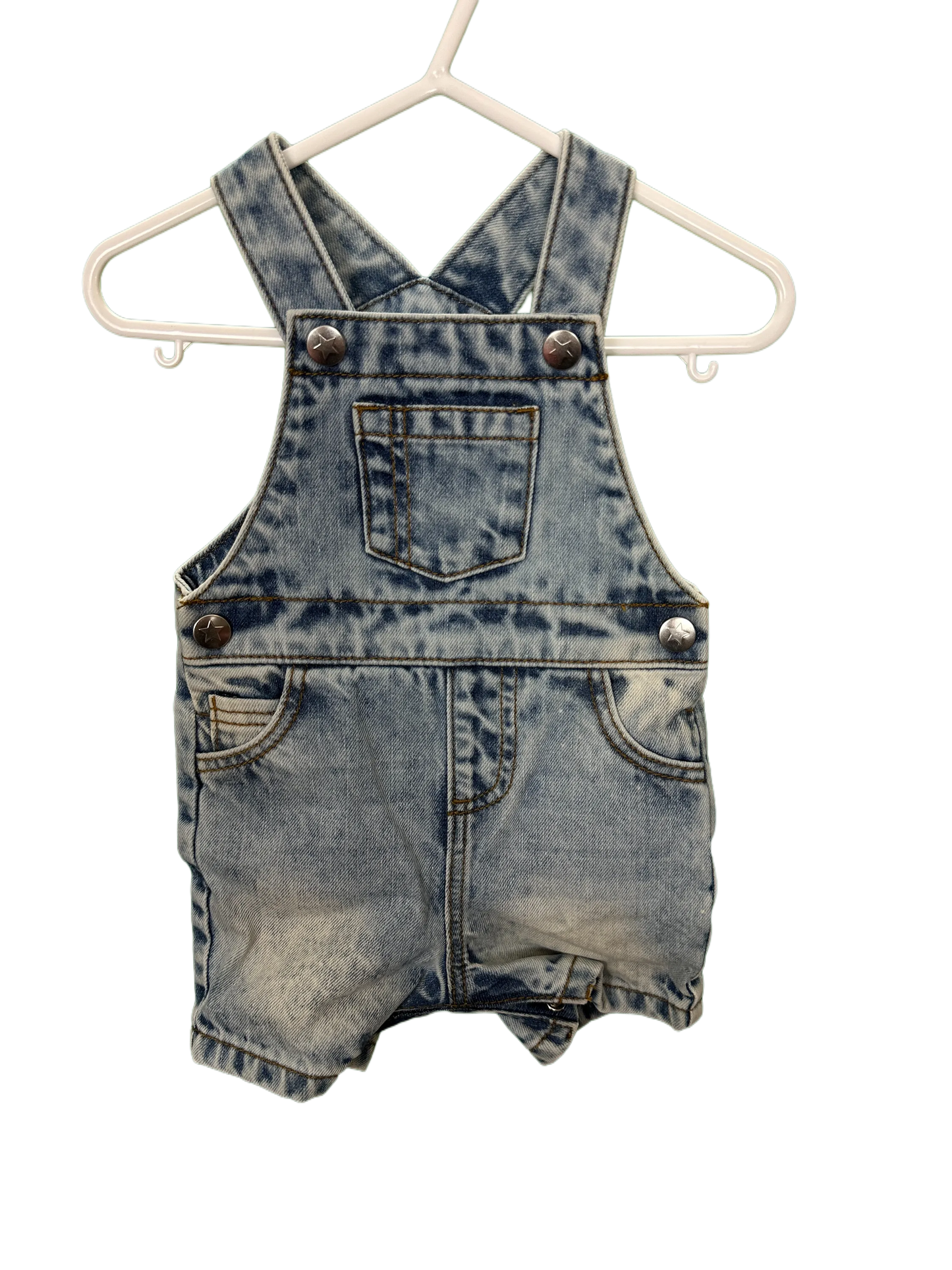 Baby boy's denim short dungarees