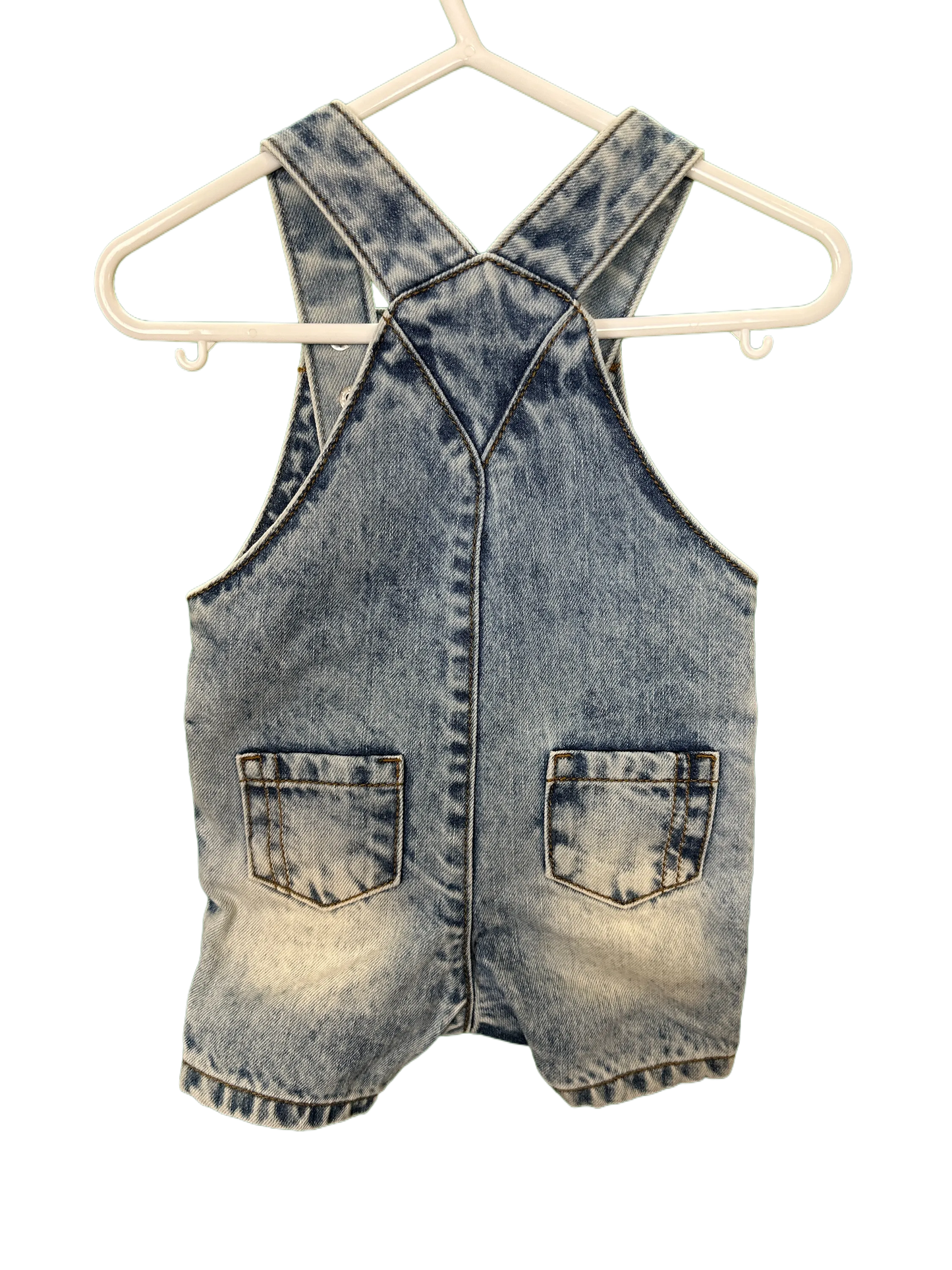 Baby boy's denim short dungarees