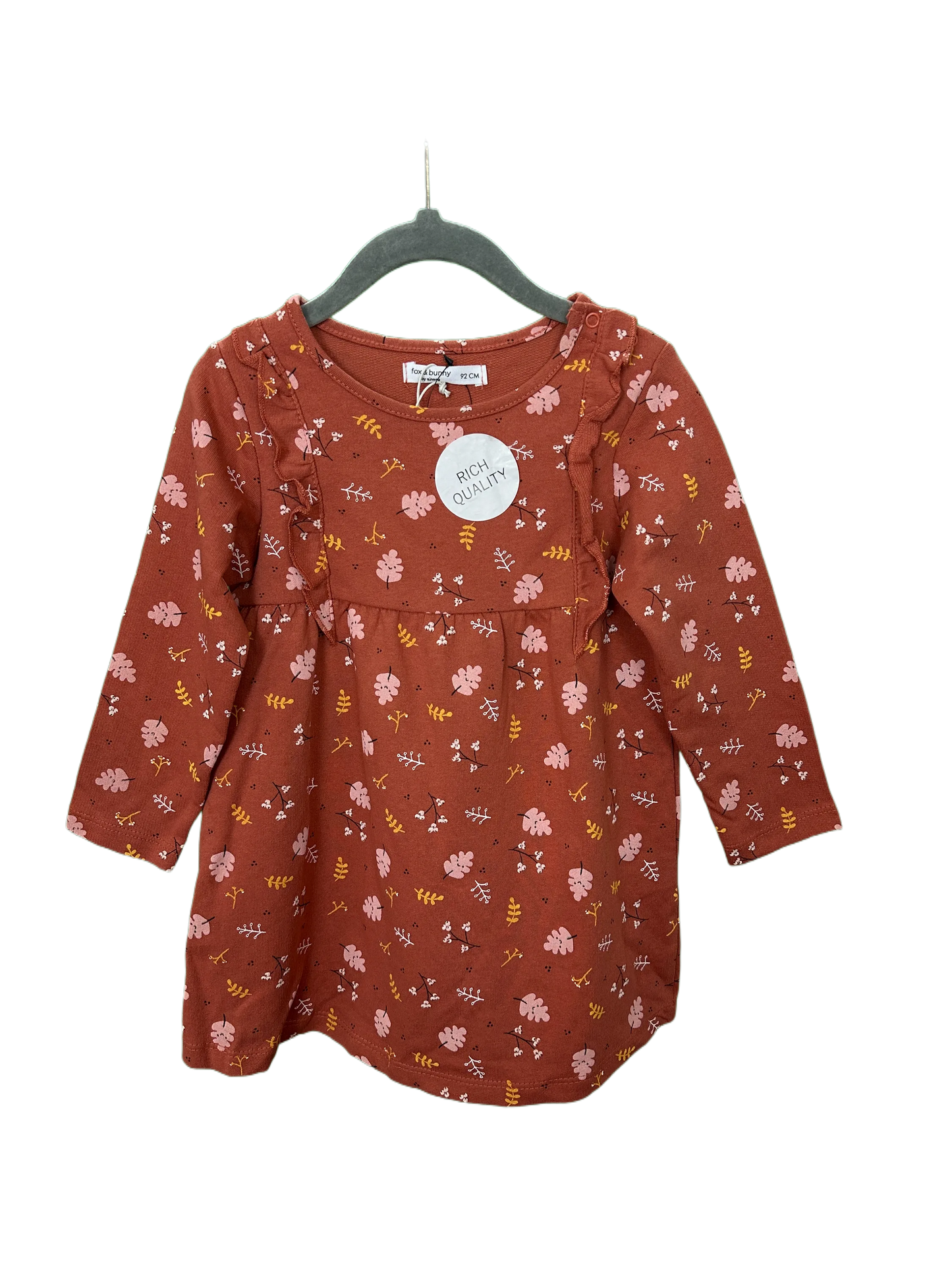 Girls Long Sleeved Fox & Bunny Dress