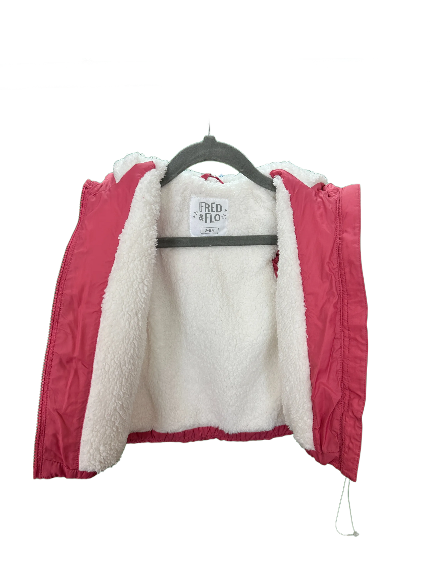 Baby Girl Fleece lined Gilet with Hood Age 3/6mths