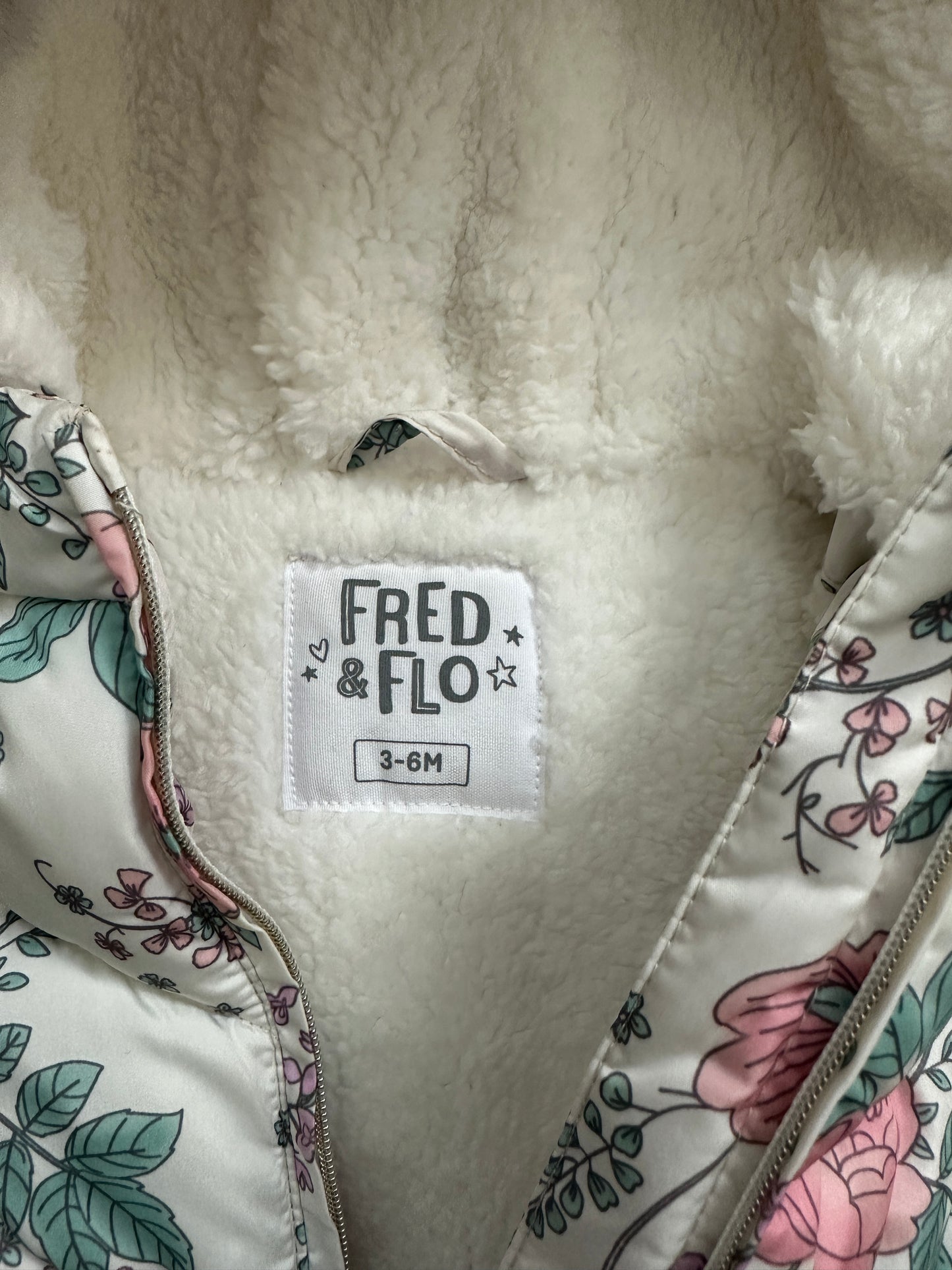 Baby Girl's Fleece Lined Padded Jacket Age 3/6mths