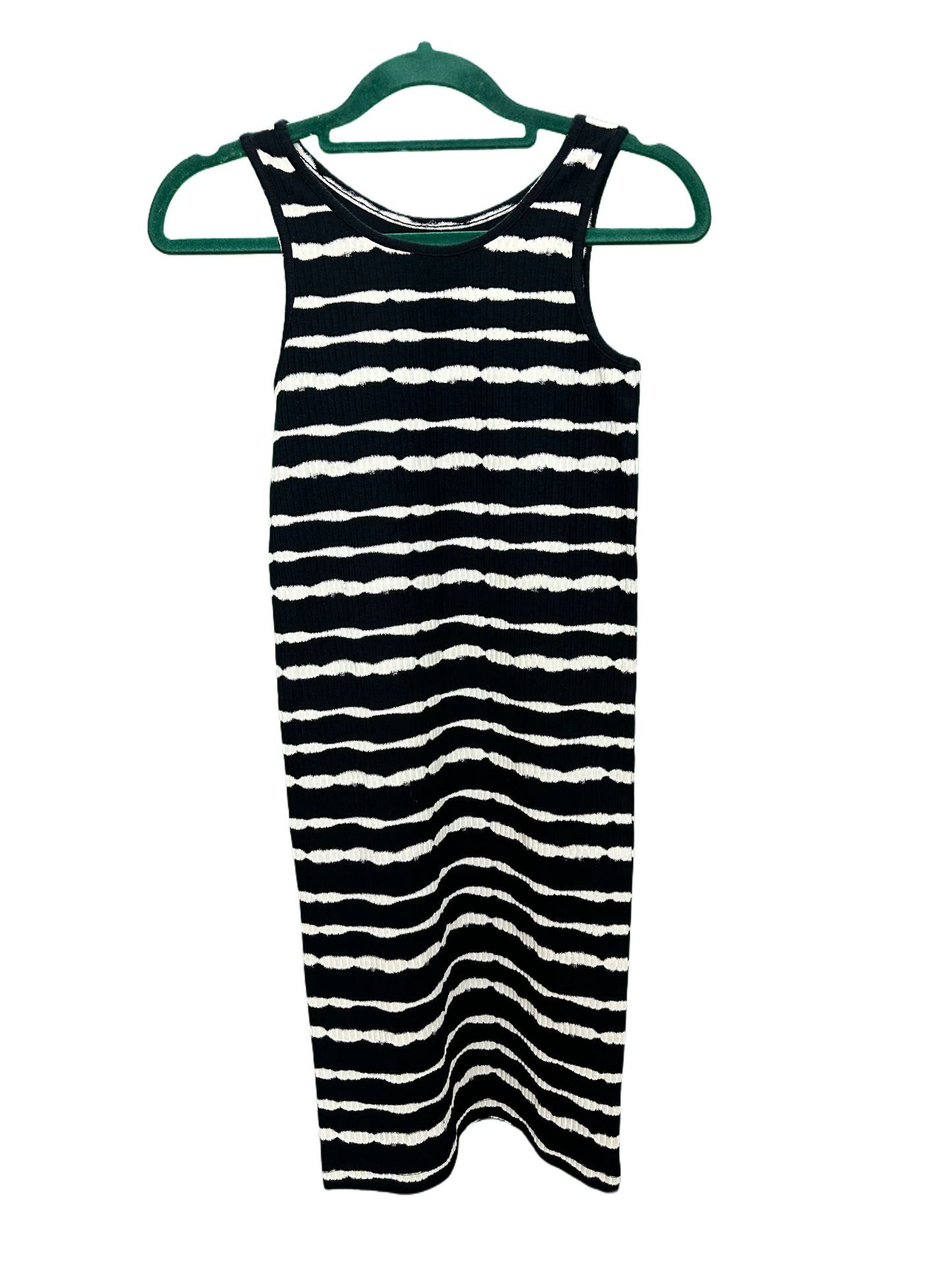 Girls Sleeveless Striped Ribbed Dress Age 7/8yrs