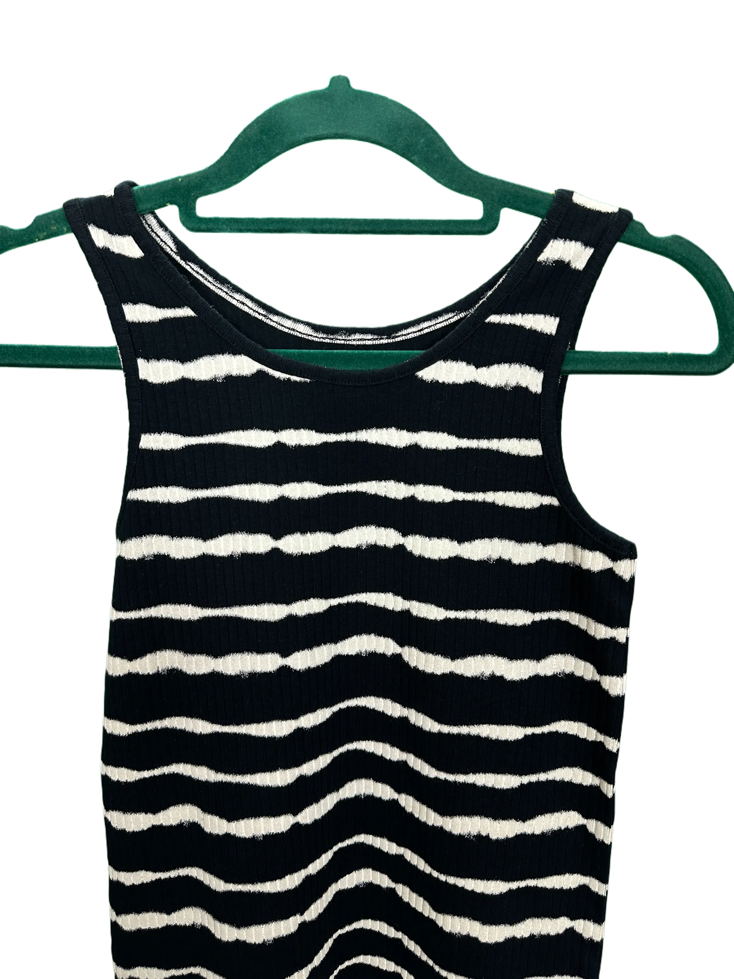 Girls Sleeveless Striped Ribbed Dress Age 7/8yrs
