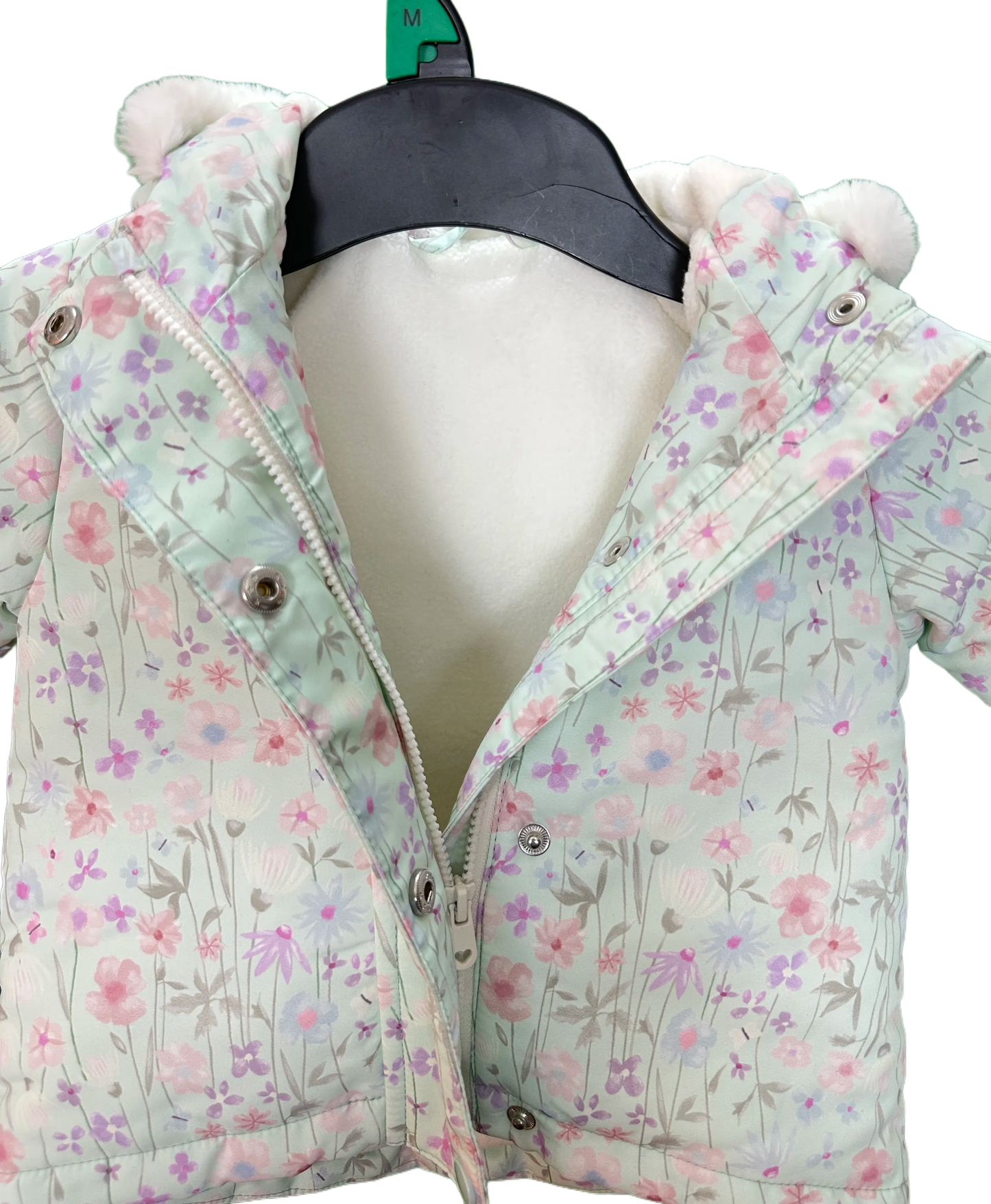 Baby showerproof fleece lined jacket with hood Age 3/6mths