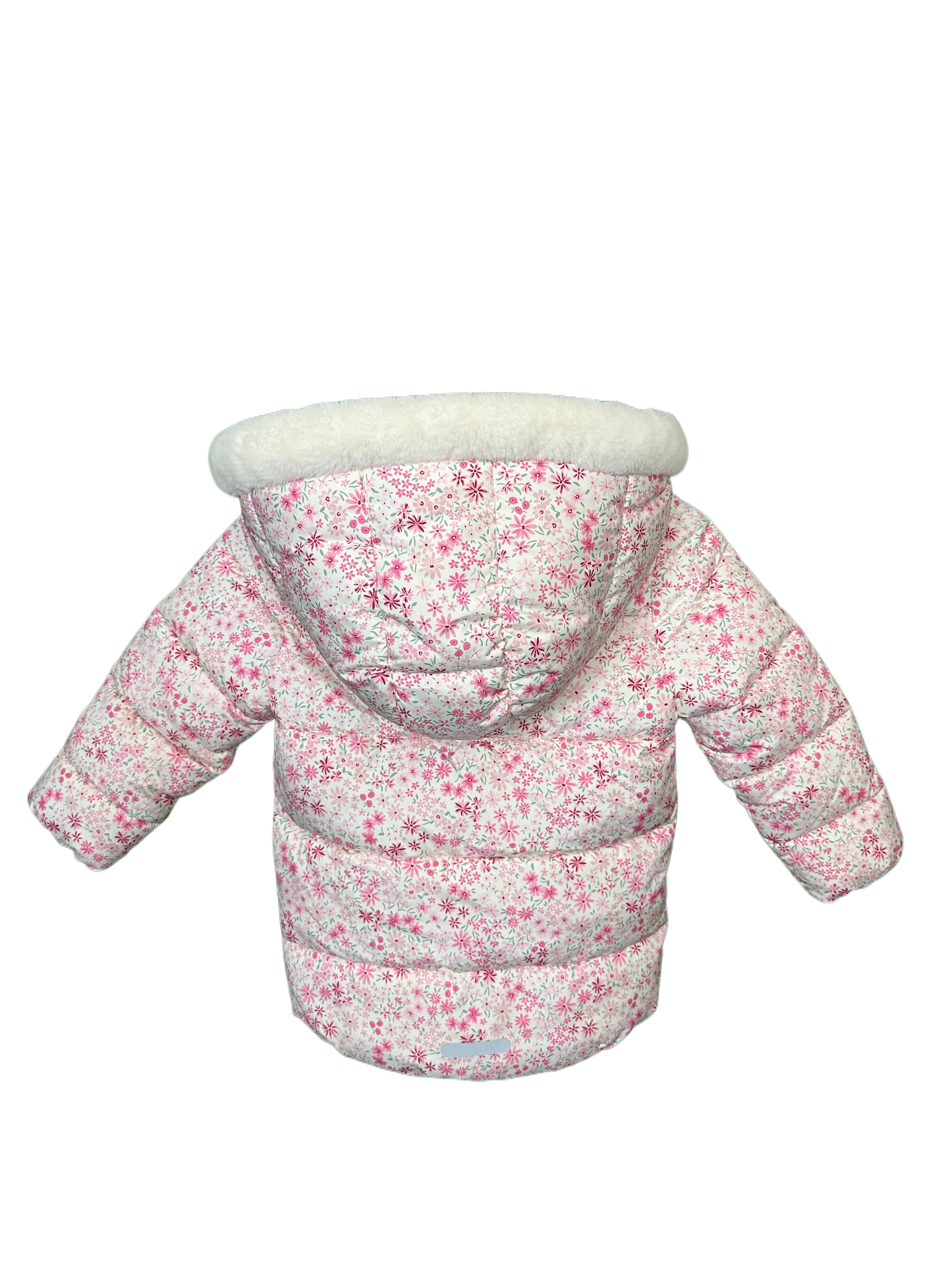 Girl's Floral Fur & Fleece Lined Hooded Padded Jacket Age 3/4yrs