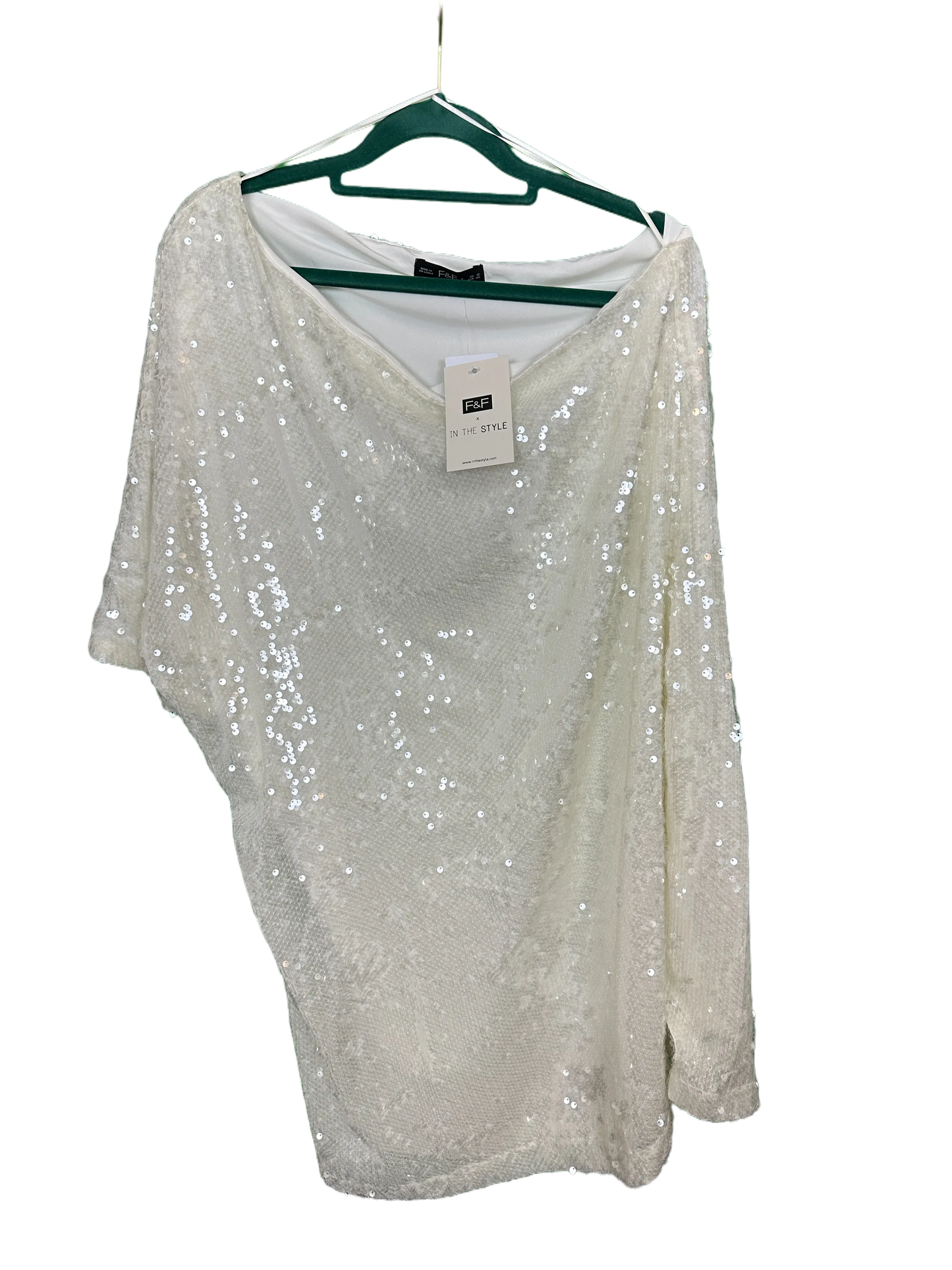 Woman's Fully Lined Sequin Off the shoulder Evening Dress Size 12