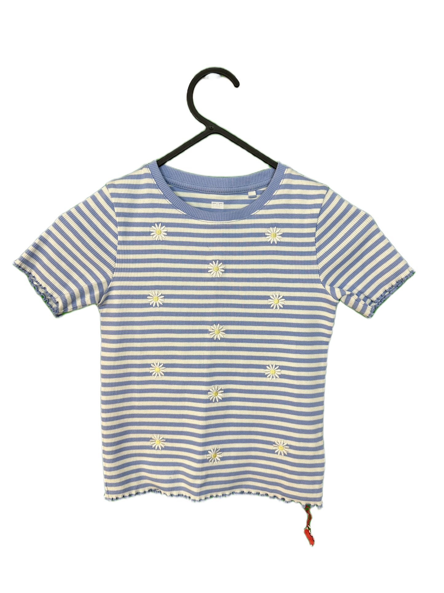 Girl's Short Sleeved Ribbed Top Age 7/8yrs