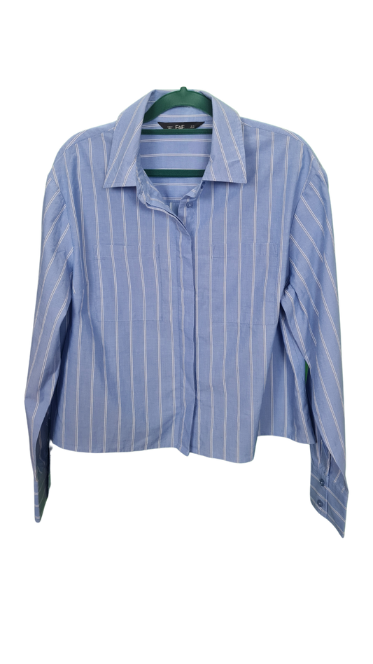 Long sleeved Striped cropped shirt