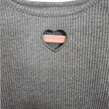 Girl's Ribbed Sparkle/Glitter Long Sleeved Top Age 3/4yrs