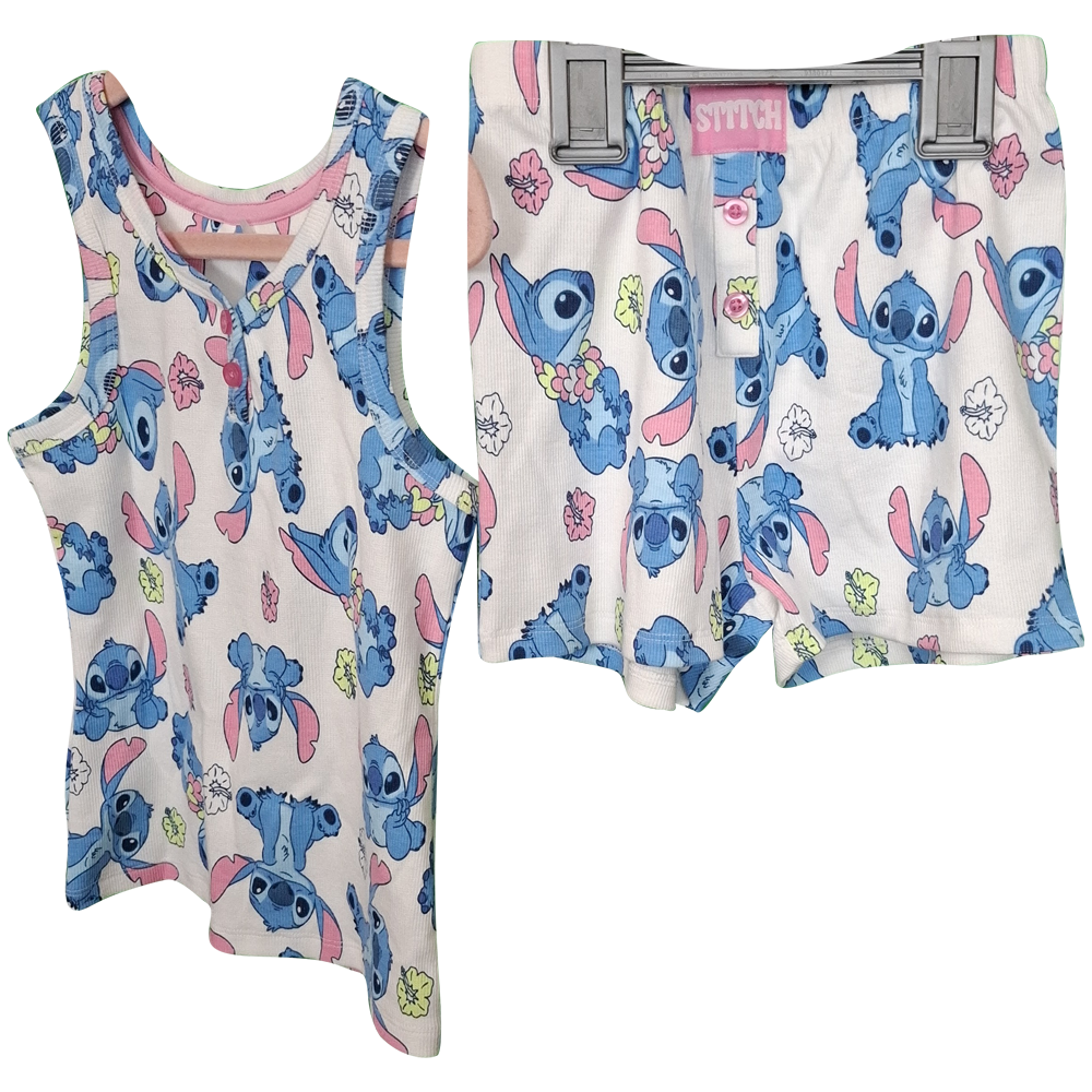 Girl's Ribbed Stitch Shorts and Vest Set