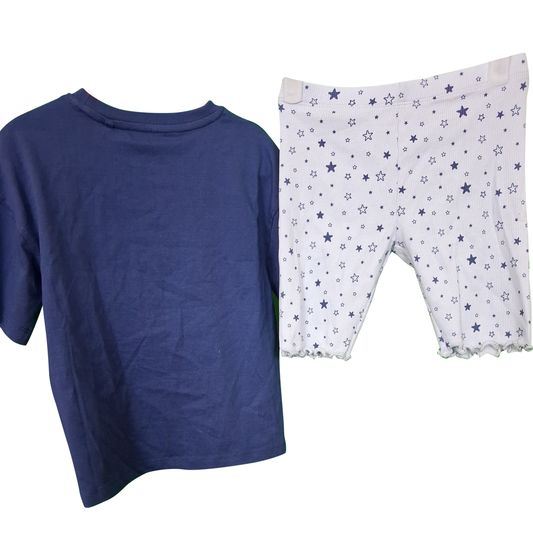 Girl's Short's PJ's  Short Sleeved Top and Ribbed Short's Age 7/8yrs