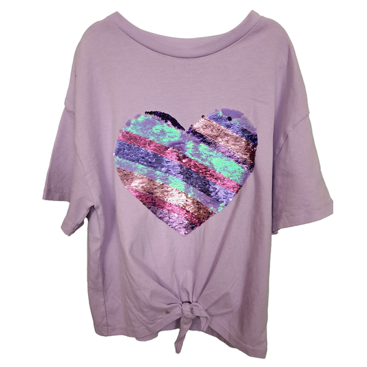 Next Girl's short Sleeved T-Shirt with Sequin Heart Age 9yrs