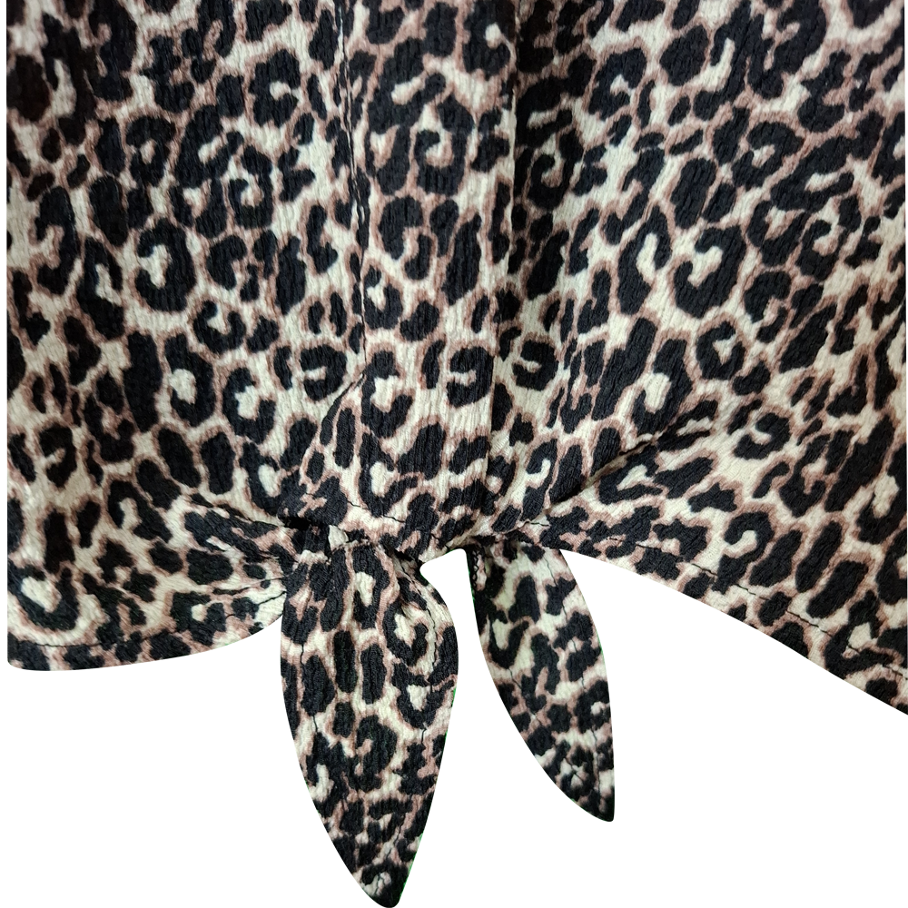 Girl's Crinkle Animal Print Crop Top