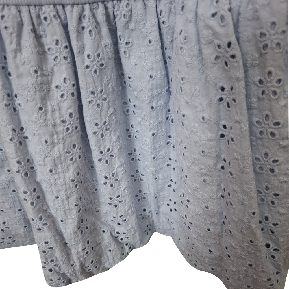 Girl's Sleeveless Dress Ribbed Top and Broderie Anglaise Skirt Age 7/8yrs