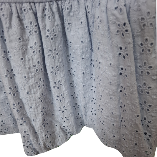 Girl's Sleeveless Dress Ribbed Top and Broderie Anglaise Skirt Age 7/8yrs