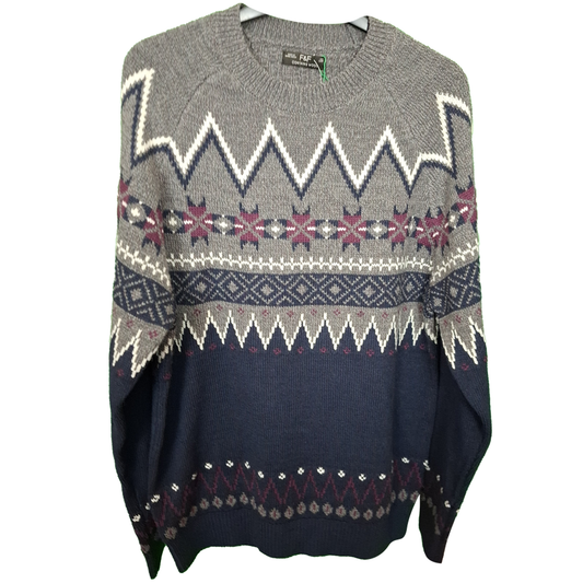 Men's Long Sleeved Patterned Jumper Size M