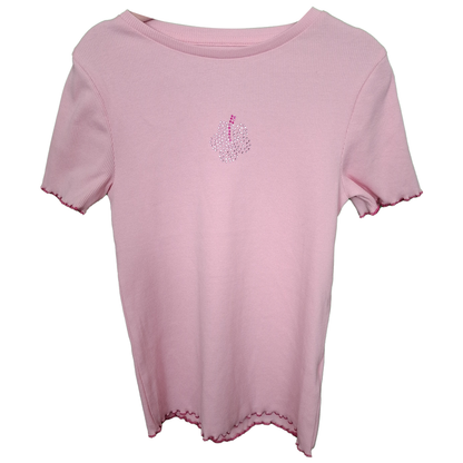 Girl's Ribbed Short Sleeved Top age 7/8yrs