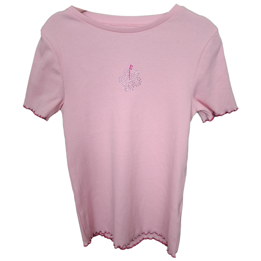 Girl's Ribbed Short Sleeved Top age 7/8yrs