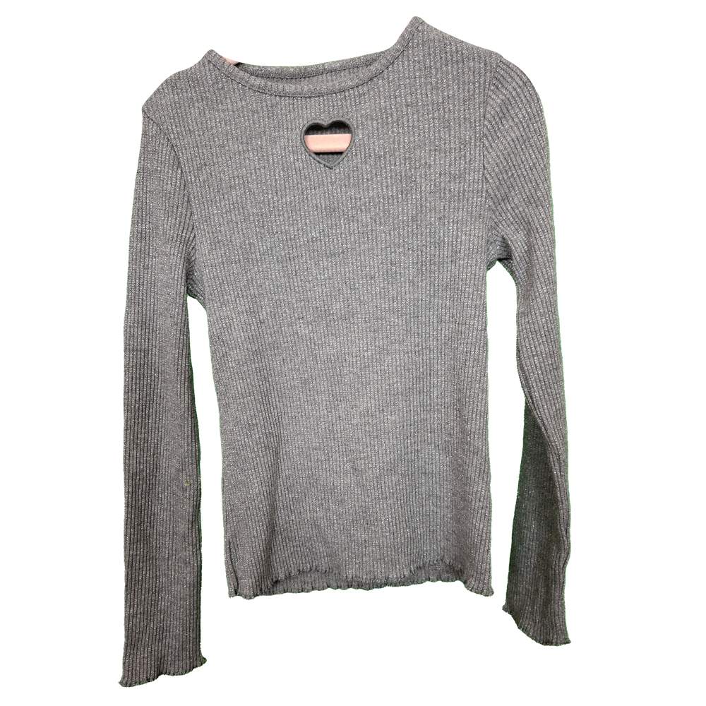 Girl's Ribbed Sparkle/Glitter Long Sleeved Top Age 3/4yrs