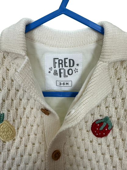 Baby boy's short sleeved fully lined knitted cardigan