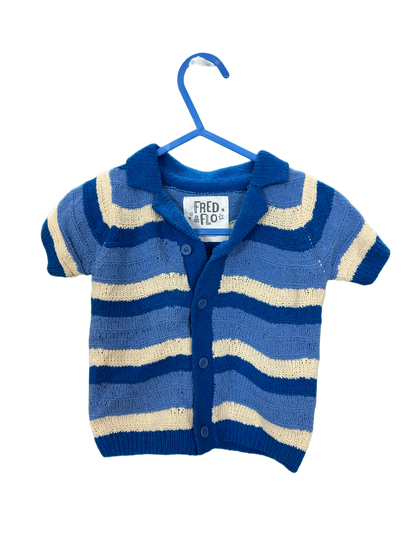 Baby boy knitted shorts and cardigan set