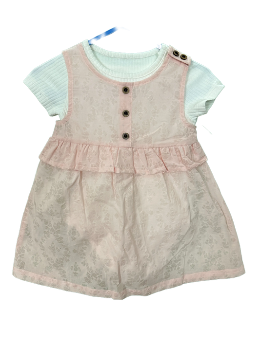 Baby Girls Dress with popper short sleeved vest
