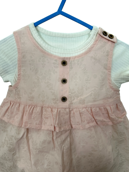 Baby Girls Dress with popper short sleeved vest