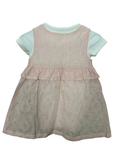 Baby Girls Dress with popper short sleeved vest