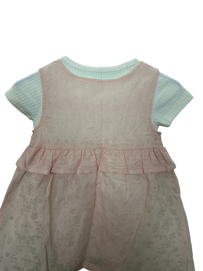 Baby Girls Dress with popper short sleeved vest