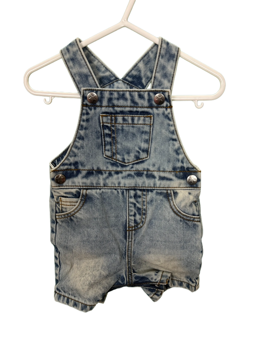 Baby boy's denim short dungarees
