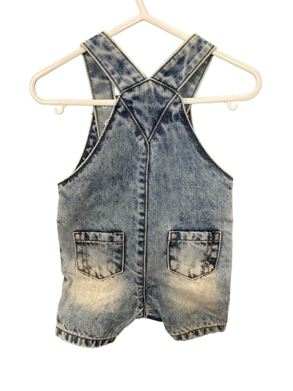 Baby boy's denim short dungarees