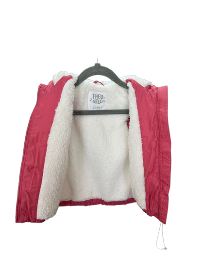 Baby Girl Fleece lined Gilet with Hood Age 3/6mths