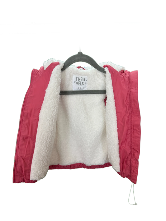 Baby Girl Fleece lined Gilet with Hood Age 3/6mths