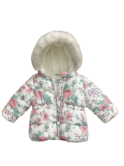 Baby Girl's Fleece Lined Padded Jacket Age 3/6mths