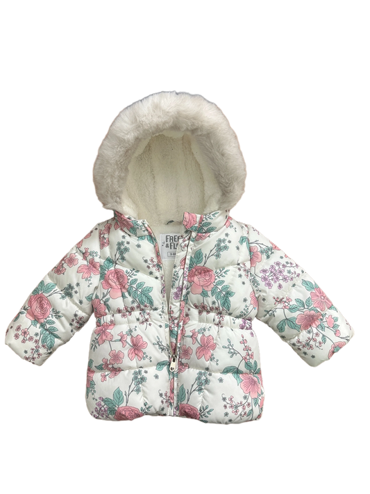 Baby Girl's Fleece Lined Padded Jacket Age 3/6mths
