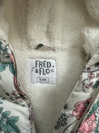 Baby Girl's Fleece Lined Padded Jacket Age 3/6mths