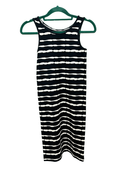Girls Sleeveless Striped Ribbed Dress Age 7/8yrs