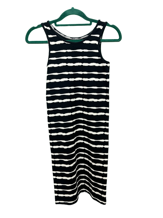 Girls Sleeveless Striped Ribbed Dress Age 7/8yrs