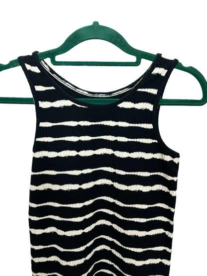 Girls Sleeveless Striped Ribbed Dress Age 7/8yrs