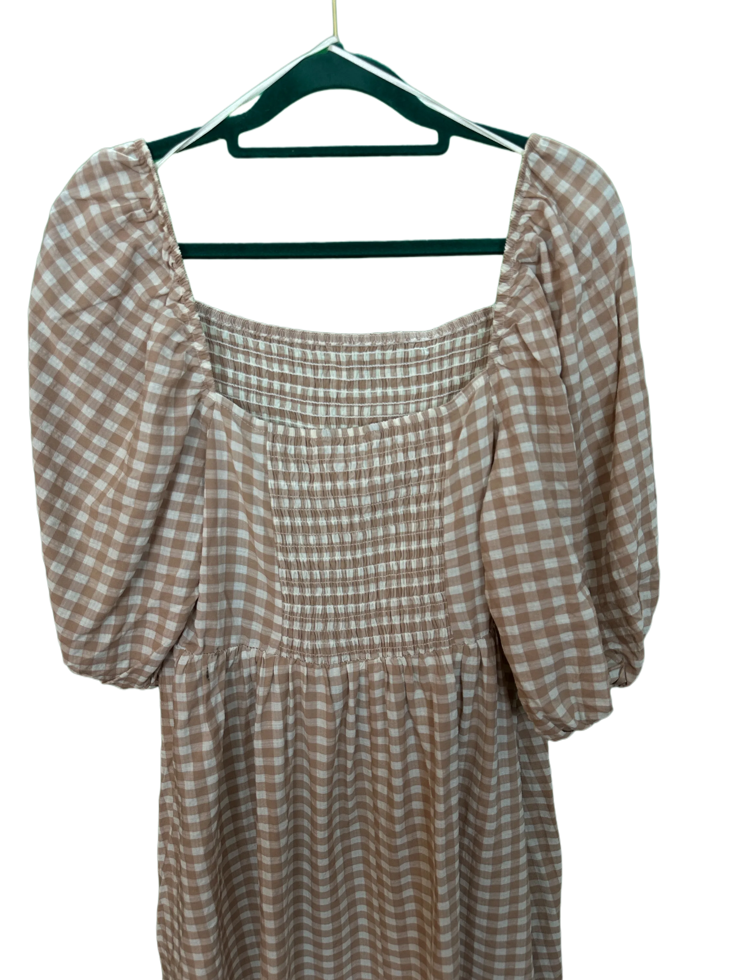 Woman's Dress with Gypsy Neckline Elasticated Bodice and Gathered Skirt