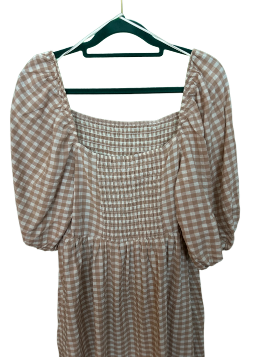 Woman's Dress with Gypsy Neckline Elasticated Bodice and Gathered Skirt