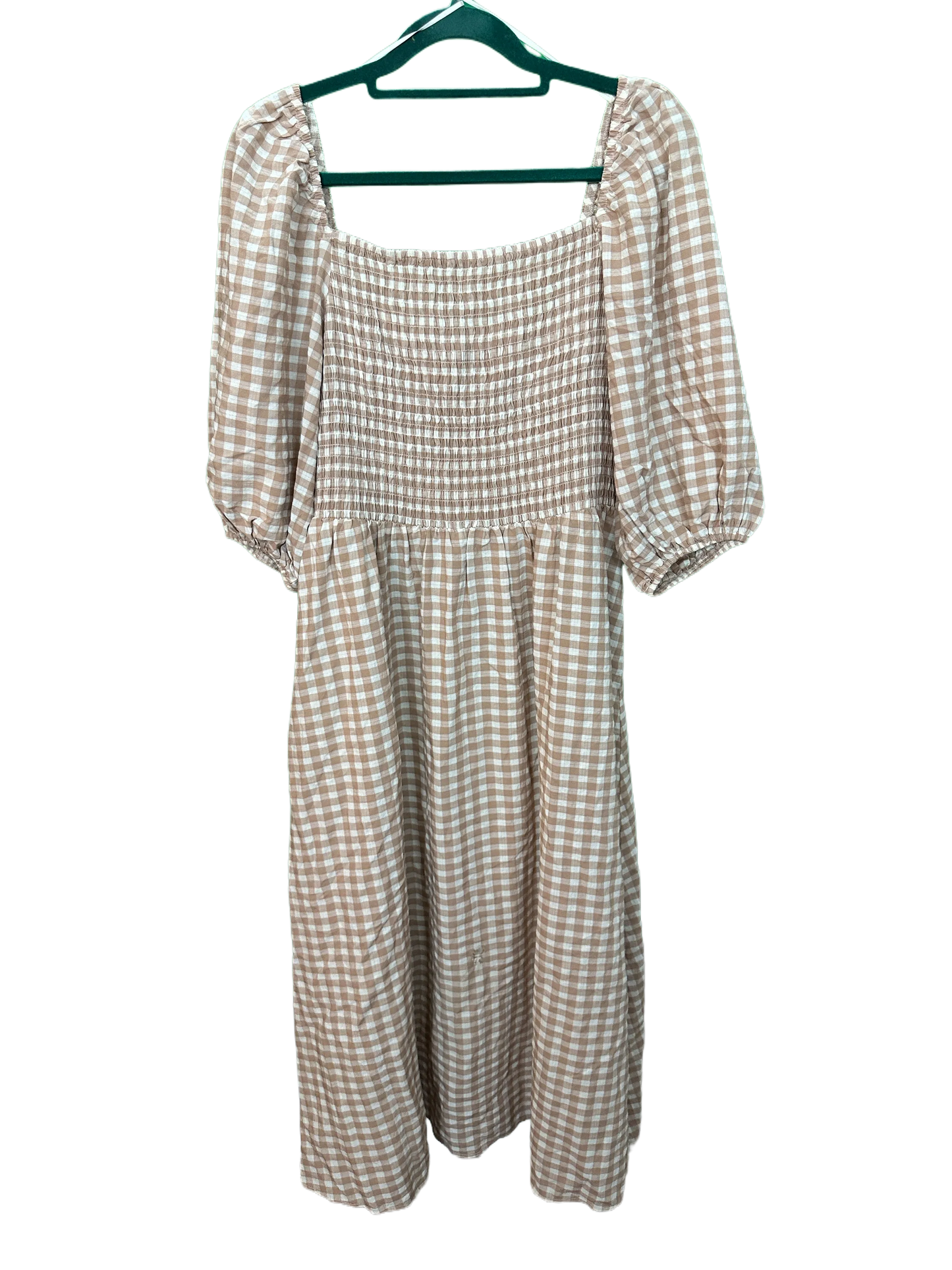 Woman's Dress with Gypsy Neckline Elasticated Bodice and Gathered Skirt