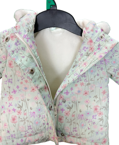 Baby showerproof fleece lined jacket with hood Age 3/6mths