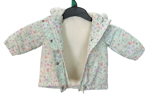 Baby showerproof fleece lined jacket with hood Age 3/6mths